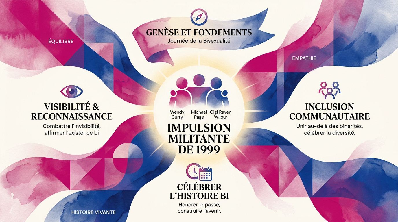 Drapeau de la fierté bisexuelle avec ses bandes rose, mauve et bleue